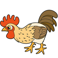 chicken, rooster, cartoon, hen, bird, farm, animal, vector, illustration, poultry, cockerel, beak, isolated, animals, feather, fowl, nature, agriculture, chickens, birds, drawing, art, clipart, silhou © Roxin