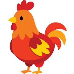 chicken, rooster, cartoon, hen, bird, farm, animal, vector, illustration, poultry, cockerel, beak, isolated, animals, feather, fowl, nature, agriculture, chickens, birds, drawing, art, clipart, silhou © Roxin