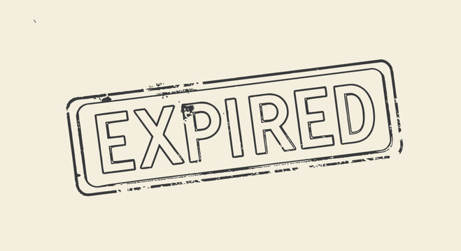 Expired Stamp Seal, Grunge Texture, Vintage Rubber Stamp Mark on Beige Background