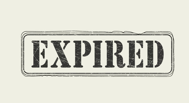 Expired Stamp Seal on White Background - Vintage Grunge Texture