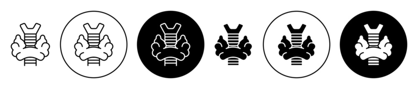 Thyroid gland icons collection in black filled and stroke line style