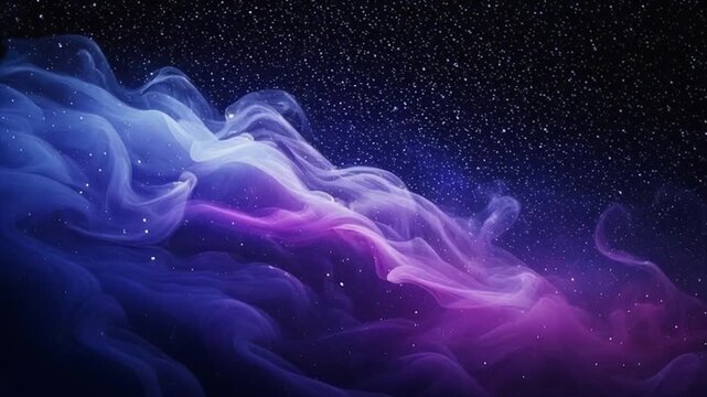Elegant cosmic atmosphere featuring violet mist and navy fog with immersive flowing depth