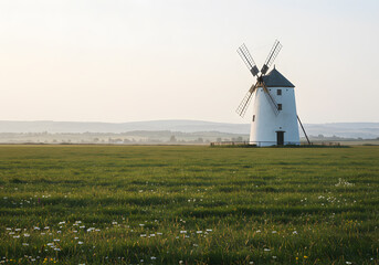 Fototapeta premium Tranquil countryside windmill