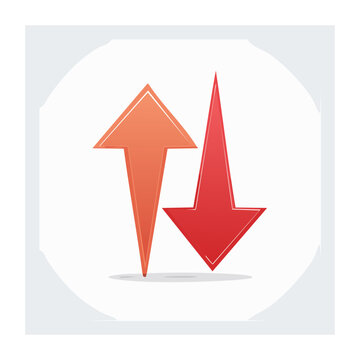 Up and Down Arrows Icon in Flat Design