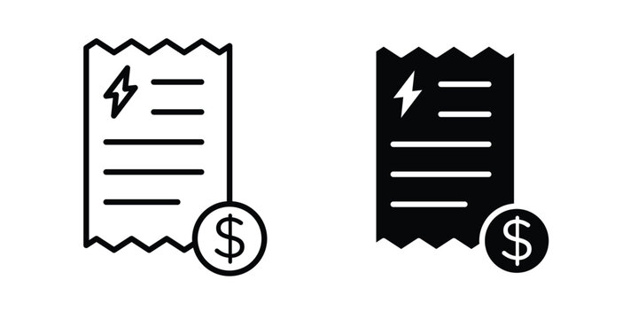 Electricity utility bill icon