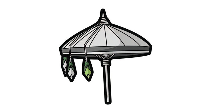 Detailed illustration of a wind chime.