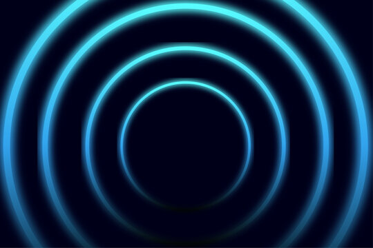Neon Concentric Circles Vector Background for Cybersecurity Radar and Data Analytics