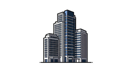 Fototapeta premium Modern City Skyscraper Office Buildings.