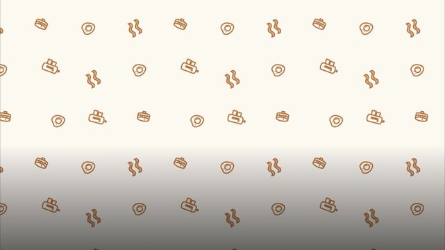Minimalist Hand Drawn Pastry and Cafe Icons Seamless Line Art Doodle Motion Background for Food and Culinary Branding Content Marketing and Social Media Assets