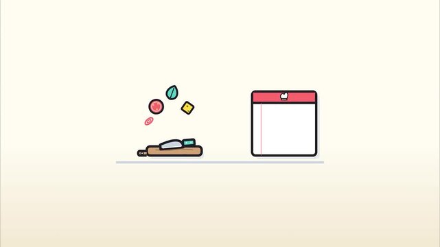 Pixel Art Cooking Process with Floating Ingredients and Pot Minimalist 8 bit Animation Style Ideal for Food and Culinary Digital Content and Game Asset Designs
