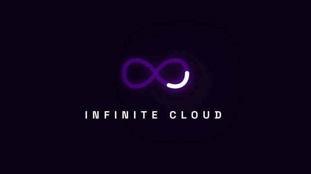Abstract Infinity Symbol Loading Animation with Glowing White Light Streak for Digital Technology