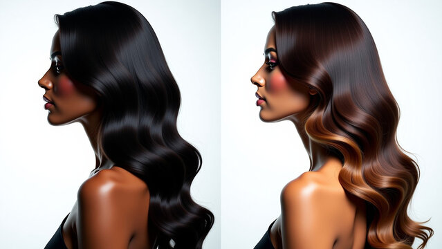 Of the image placed iteration immediately sidebyside features a second beautiful woman with matching dark