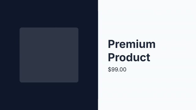 Minimalist Product Display Template with Price and Placeholder for E-Commerce and Marketing Design