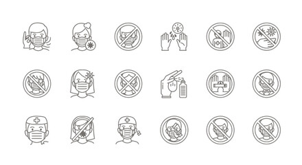 Obraz premium Set of simple circular outline icons depicting a variety of animals in monochrome line art for versatile design projects.