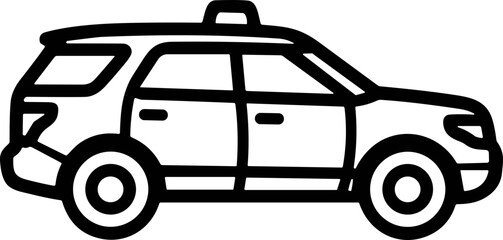 Simple Line Art Icon of a Police SUV or Patrol Car © Ferry