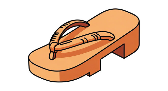 Brown High Heeled Flip Flop.