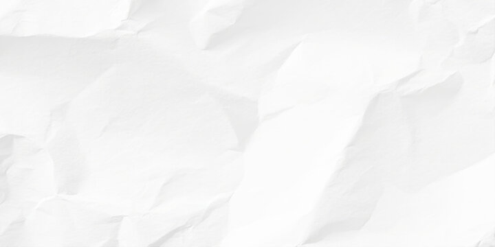 Crumpled white paper texture background with creases and folds