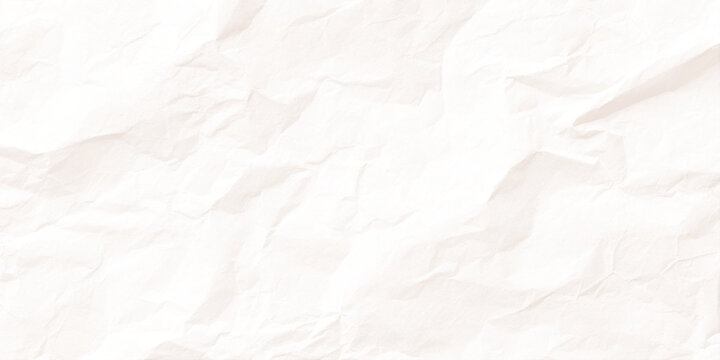 Crumpled white paper texture background with creases and folds