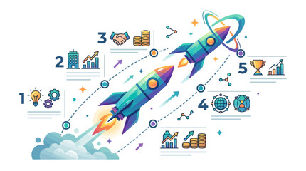 Rocket Ship Launching Into Space. © Ariya
