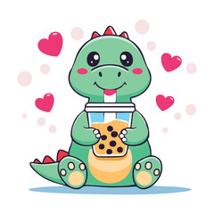 Obraz premium Cute green cartoon train with smiling face