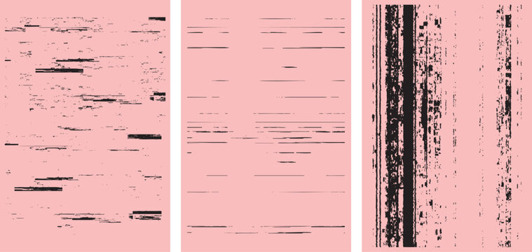 Vertical and horizontal glitch noise vector textures for professional digital design work.
