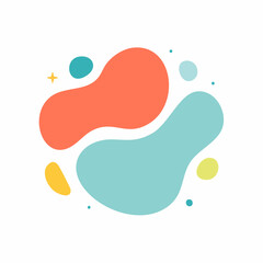 Fototapeta premium Abstract Organic Shapes with Pastel Colors and Sparkles