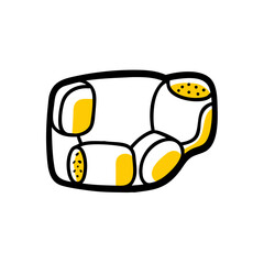 Fototapeta premium Minimalist hand-drawn illustration of a modern abstract couch design.