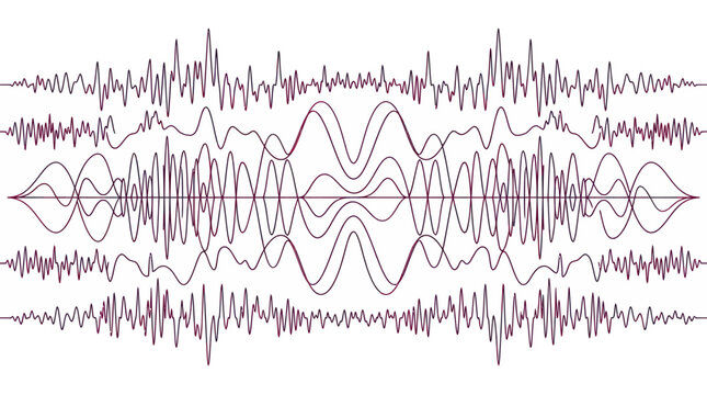 Audio Sound Wave Frequency Vector Set