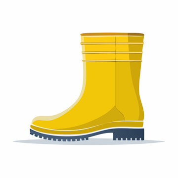 Yellow Rubber Boot Illustration