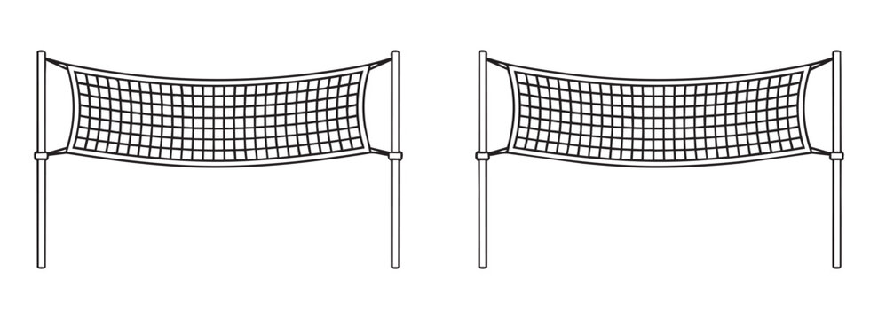 Professional volleyball net vector design isolated on transparent background equipment for outdoor sports matches recreation tournament activity game court gear.
