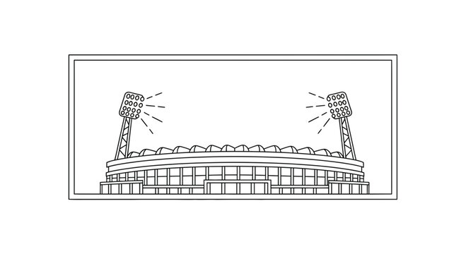 Stadium Lights, Sports Arena Exterior, Outdoor Sports Venue Facade, Architectural Design