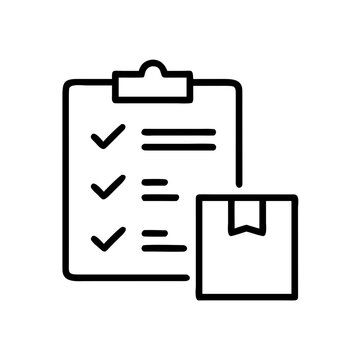 Delivery checklist and box showing order complete or shipping process.