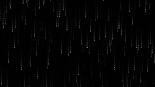 Binary code falling digital stream motion background for technology video