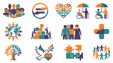 Fototapeta premium Diverse group of people icons together.