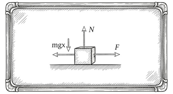 Physics Diagram: Forces Acting on a Block on a Surface