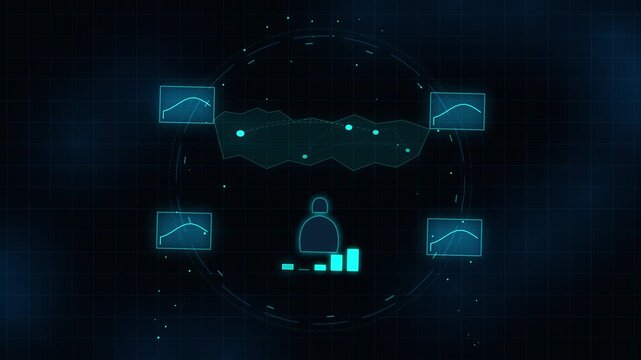 Abstract Digital Network Connection with Data Visualization.