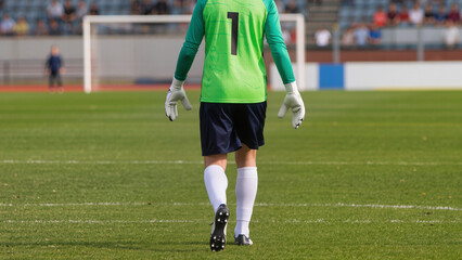 Goalkeeper standing on the soccer field during a match © Jakub