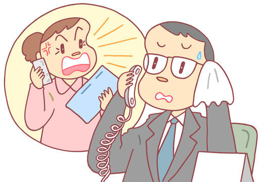 社会問題のイラスト - モンスターカスタマー・カスタマーハラスメント