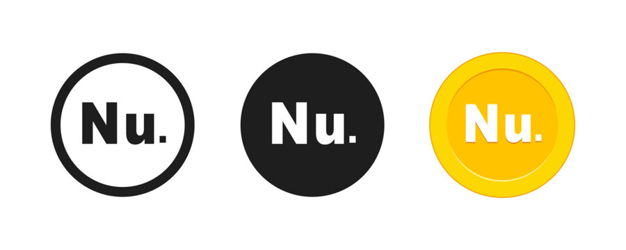 Bhutanese Ngultrum Currency Symbol Icon Set, Bhutan Currency Nu Sign Graphic Vector