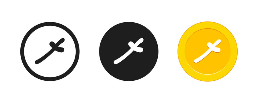 Maldivian Rufiyaa Currency Symbol Icon Set, Maldives Money Coin Vector