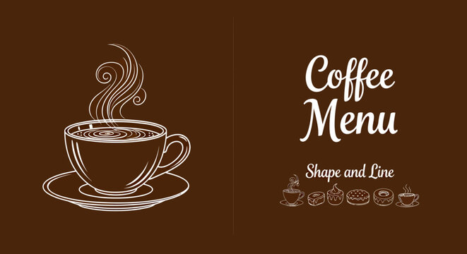 Cozy Coffee Cup Illustration for a Coffee Menu Display.