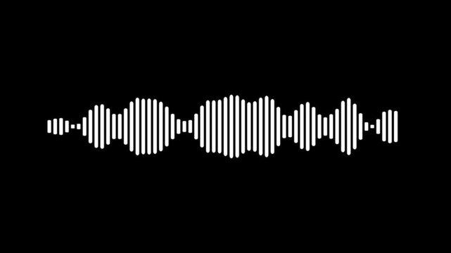 audio bar, spectrum form white video footage of audio visualizer on black background. Abstract music waves oscillation. Futuristic sound wave visualization. wave.