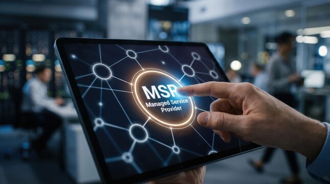 MSP, managed service provider, IT network, cybersecurity concept, business technology ticket templates set illustration mockup blank icons