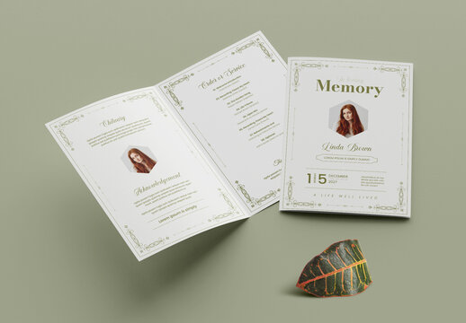 Funeral Program Memoria Service Obituary Layout