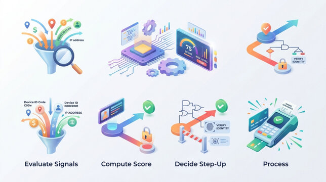 Business professionals evaluate signals compute scores and make decisions