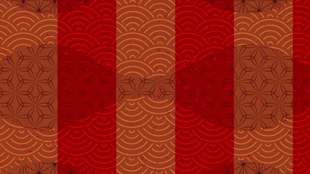 Traditional Japanese Patterns in Red 4K