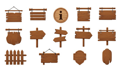 Rustic Wooden Sign Vector Icon Collection © Ziten