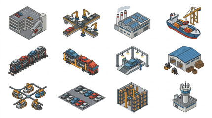 Fototapeta premium Lego Industrial Construction Set Models.