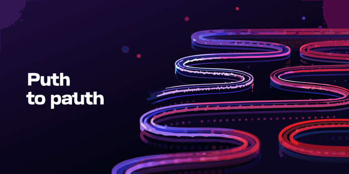 Coiled spring vector illustration with gradient colors and dark background