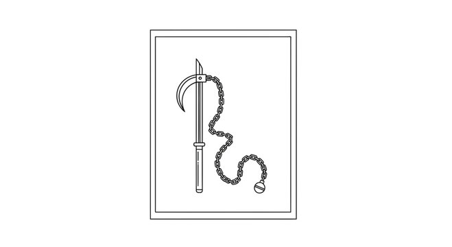 Kusarigama, Traditional Japanese Weapon, Chain Scythe, Martial Arts Tool